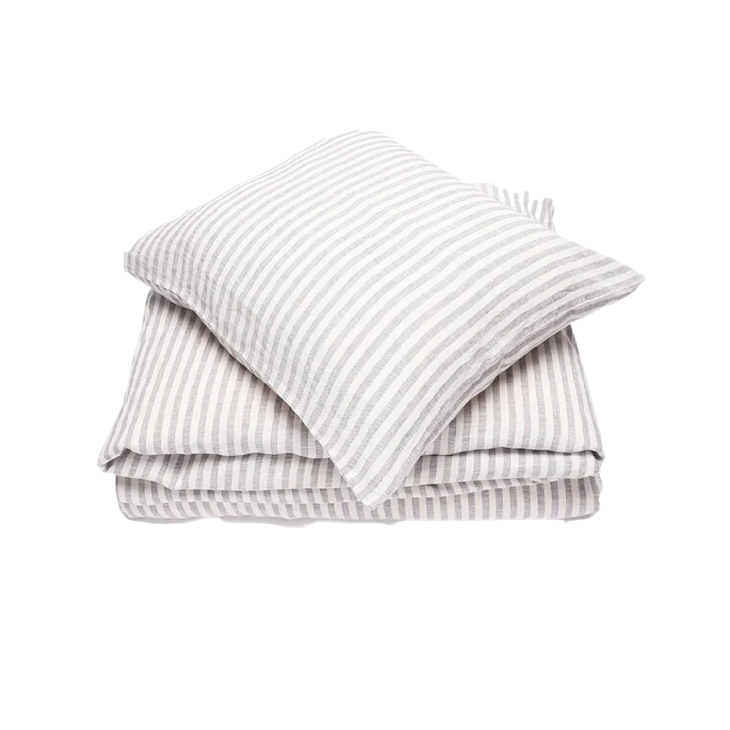Homestedt Linen - Full/Queen Bed Sheet Set - Graphite Stripe
